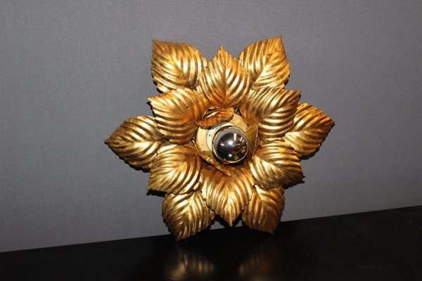 Wall Lights in Golden Metal, 1980, Set of 2-BCR-1326188