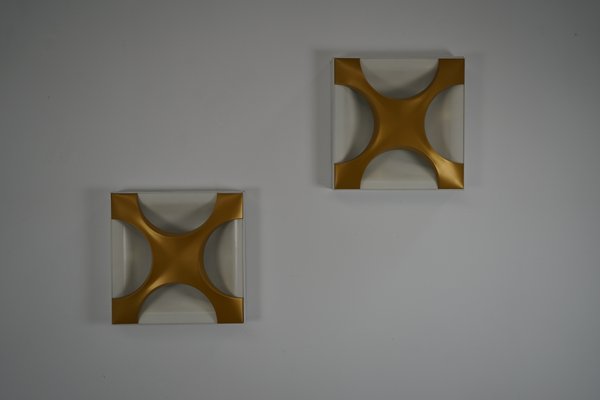 Wall Lights in Metal by Rolf Krüger for Staff, 1968, Set of 2-IIE-1299801