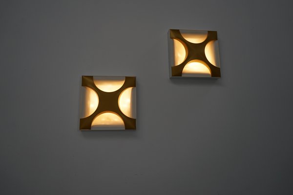 Wall Lights in Metal by Rolf Krüger for Staff, 1968, Set of 2-IIE-1299801