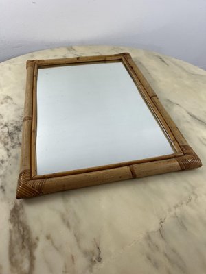 Wall Mirror in Bamboo, Italy, 1960s-YST-1796412