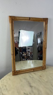 Wall Mirror in Bamboo, Italy, 1960s-YST-1796412