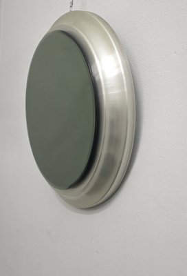 Wall Mirror in Brushed Aluminum and Smoke Glass, 1970s-ZST-1793644