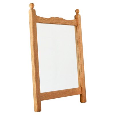 Wall Mirror in Oak in the style of Guillerme Et Chambron by Meubelfabriek Oisterwijk, 1970s-FEW-2024209