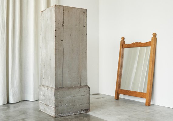 Wall Mirror in Oak in the style of Guillerme Et Chambron by Meubelfabriek Oisterwijk, 1970s-FEW-2024209