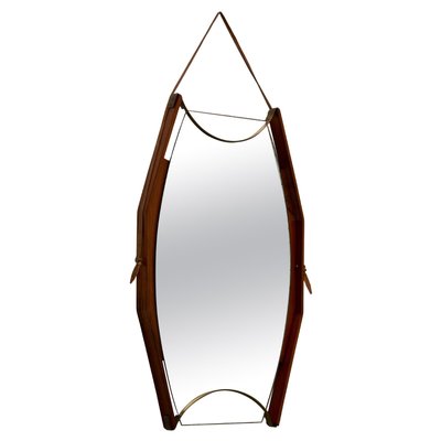 Wall Mirror in Walnut, Brass and Glass by Ico & Luisa Parisi, Italy, 1950s-ITV-2026671