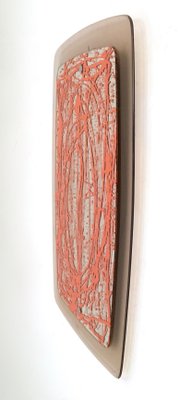 Wall Mirror with Acrylic Glass Frame and Orange Enamel Details by Enzio Wenk, 2012-JPQ-2032421