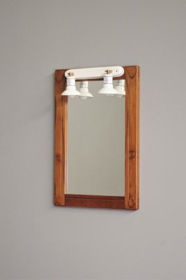 Wall Mirror with Light Bulbs, 1980s-KNM-1386677