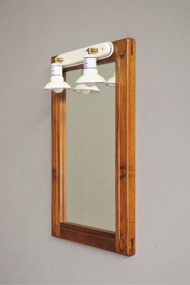 Wall Mirror with Light Bulbs, 1980s-KNM-1386677