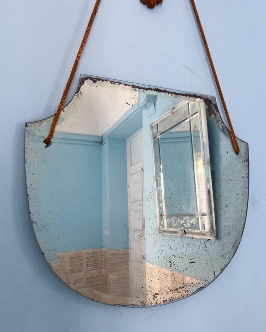 Wall Mirror with Rich Patina, Italy, 1930s