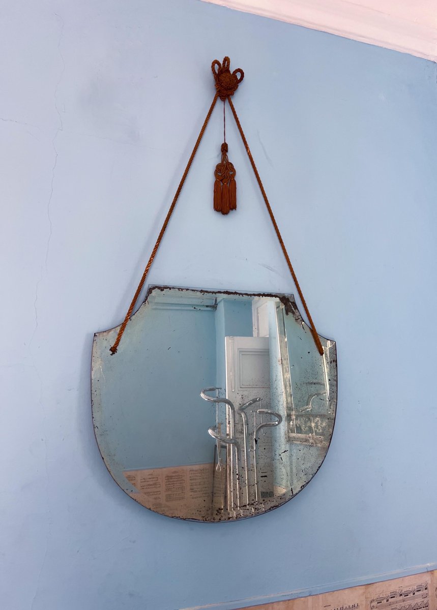 Wall Mirror with Rich Patina, Italy, 1930s