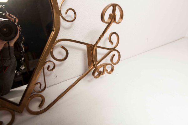 Wall-Mounted Coat Rack with Heart-Shaped Mirror-VQY-1250570