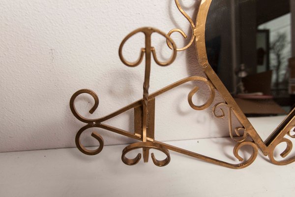 Wall-Mounted Coat Rack with Heart-Shaped Mirror-VQY-1250570