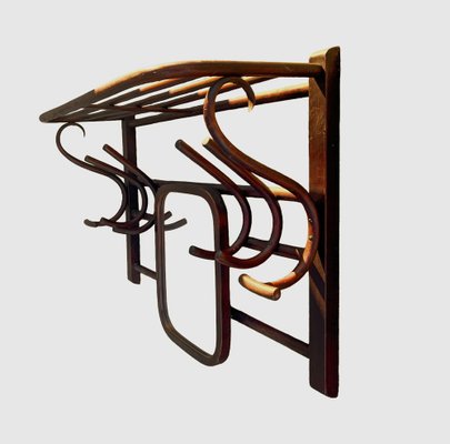 Wall Mounted Coat Rack with Mirror from Fischel, 1900s-WZZ-1794196