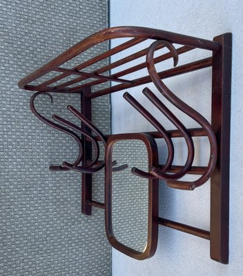 Wall Mounted Coat Rack with Mirror from Fischel, 1900s-WZZ-1794196