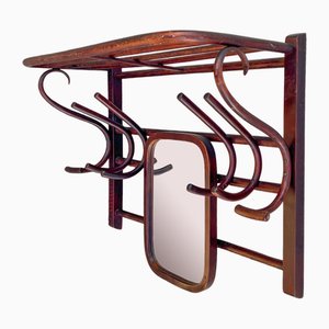 Wall Mounted Coat Rack with Mirror from Fischel, 1900s-WZZ-1794196