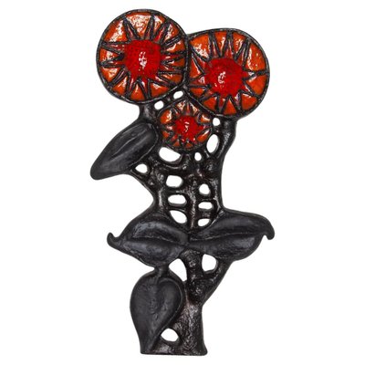 Wall Mounted Fat Lava Flower Sculpture by Paul Vermeire for Perignem, Belgium, 1969-KL-1763795