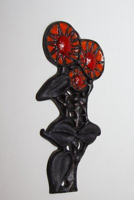 Wall Mounted Fat Lava Flower Sculpture by Paul Vermeire for Perignem, Belgium, 1969-KL-1763795