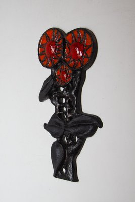 Wall Mounted Fat Lava Flower Sculpture by Paul Vermeire for Perignem, Belgium, 1969-KL-1763795