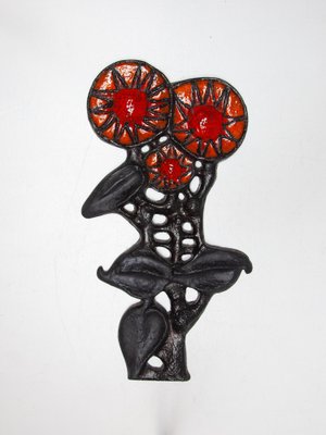 Wall Mounted Fat Lava Flower Sculpture by Paul Vermeire for Perignem, Belgium, 1969-KL-1763795