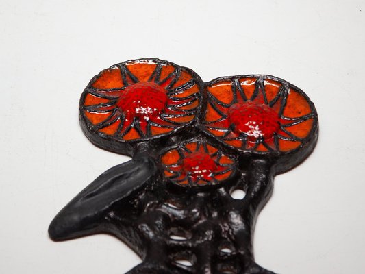 Wall Mounted Fat Lava Flower Sculpture by Paul Vermeire for Perignem, Belgium, 1969-KL-1763795