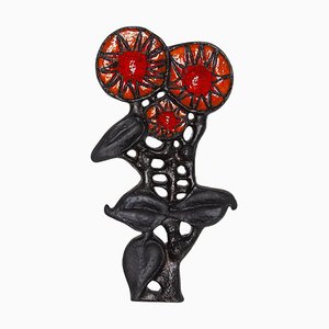 Wall Mounted Fat Lava Flower Sculpture by Paul Vermeire for Perignem, Belgium, 1969-KL-1763795