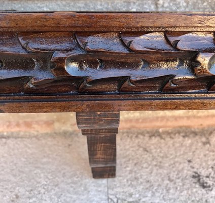 Wall-Mounted Walnut Carved Shelf, 1940s-NOU-825994