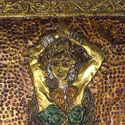 Wall Object of Belly Dancer in Hammered Copper-RY-1745459