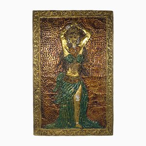 Wall Object of Belly Dancer in Hammered Copper-RY-1745459