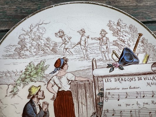 Wall Plates on Opera Music by Crei Montereau, 19th Century, Set of 3-EUT-1741801