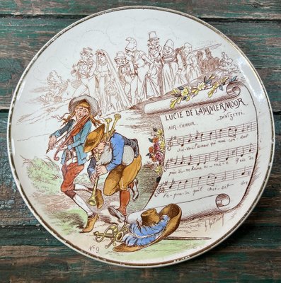 Wall Plates on Opera Music by Crei Montereau, 19th Century, Set of 3-EUT-1741801