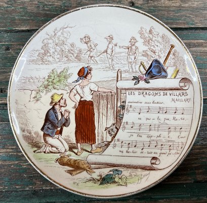 Wall Plates on Opera Music by Crei Montereau, 19th Century, Set of 3-EUT-1741801