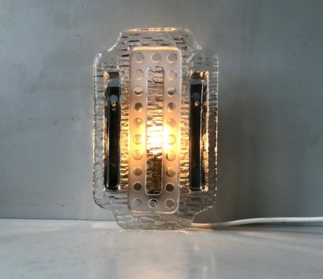 Wall Sconce in Ice Glass from Orrefors, 1970s-LCR-925986