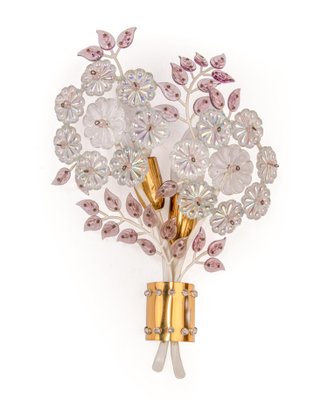 Wall Sconce with Crystal Flowers-DEK-1101315