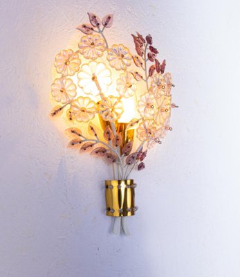 Wall Sconce with Crystal Flowers-DEK-1101315