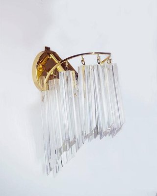 Wall Sconces in Crystal & Gilt Brass from Palwa, 1960s, Germany, Set of 2-DEK-932649