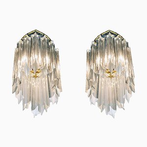 Wall Sconces in Crystal & Gilt Brass from Palwa, 1960s, Germany, Set of 2-DEK-932649