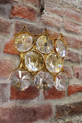 Wall Sconces in Crystal Glass & Gilt Brass from Palwa, 1960s, Germany, Set of 2-DEK-932564