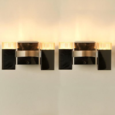 Wall Sconces in Metric Chrome by Gaetano Sciolari, 1960s, Set of 2-VDW-1330974