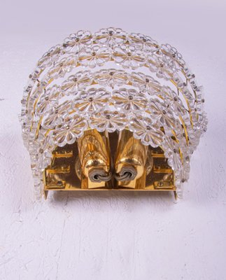 Wall Sconces with Crystal Flowers in the style of Emil Stejnar for Nikoll, Vienna, 1950s, Set of 2-DEK-1407003