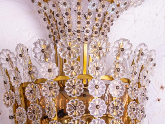 Wall Sconces with Crystal Flowers in the Style of Stejnar / Nikoll, Vienna, 1950s, Set of 2-DEK-1407001