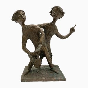 Walli Gebhard Linke, Fairytale Sculpture with Two Boys, 1950, Bronze-CZ-1754354