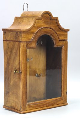 Walnut and Glass Wall Hanging Key Cabinet, 1890s-KEG-1772938