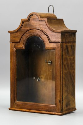 Walnut and Glass Wall Hanging Key Cabinet, 1890s-KEG-1772938