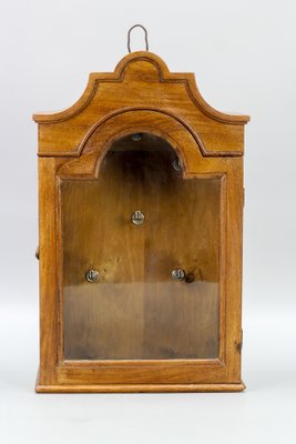 Walnut and Glass Wall Hanging Key Cabinet, 1890s-KEG-1772938