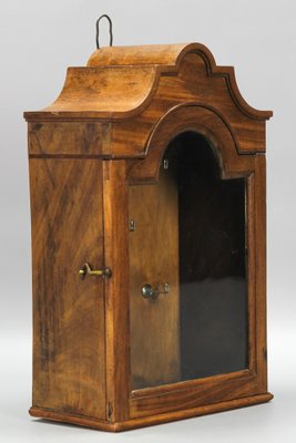 Walnut and Glass Wall Hanging Key Cabinet, 1890s-KEG-1772938