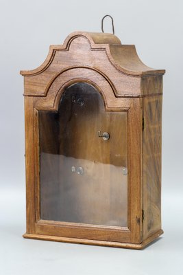 Walnut and Glass Wall Hanging Key Cabinet, 1890s-KEG-1772938