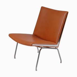 Walnut Aniline Leather CH 401 Airport Chair by Hans J. Wegner for Carl Hansen & Søn-MTD-1400536