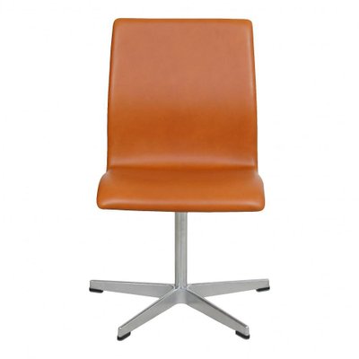 Walnut Aniline Leather Oxford Chair by Arne Jacobsen-MTD-1400355