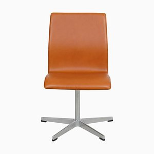 Walnut Aniline Leather Oxford Chair by Arne Jacobsen-MTD-1400355