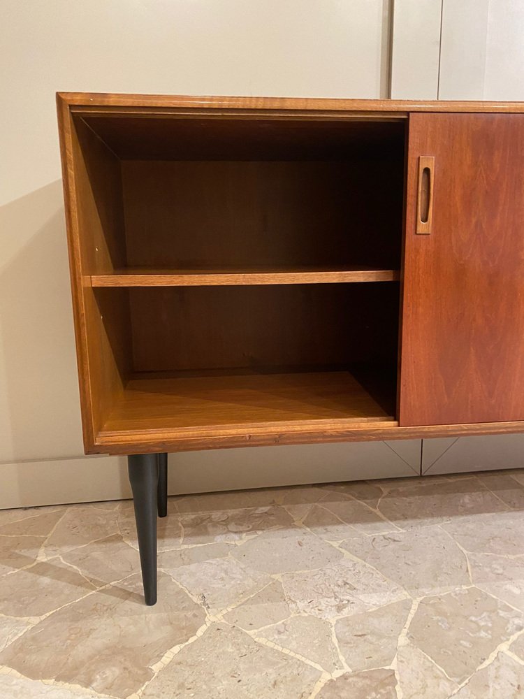 Walnut Belief with Sliding Doors, Italy, 1950s